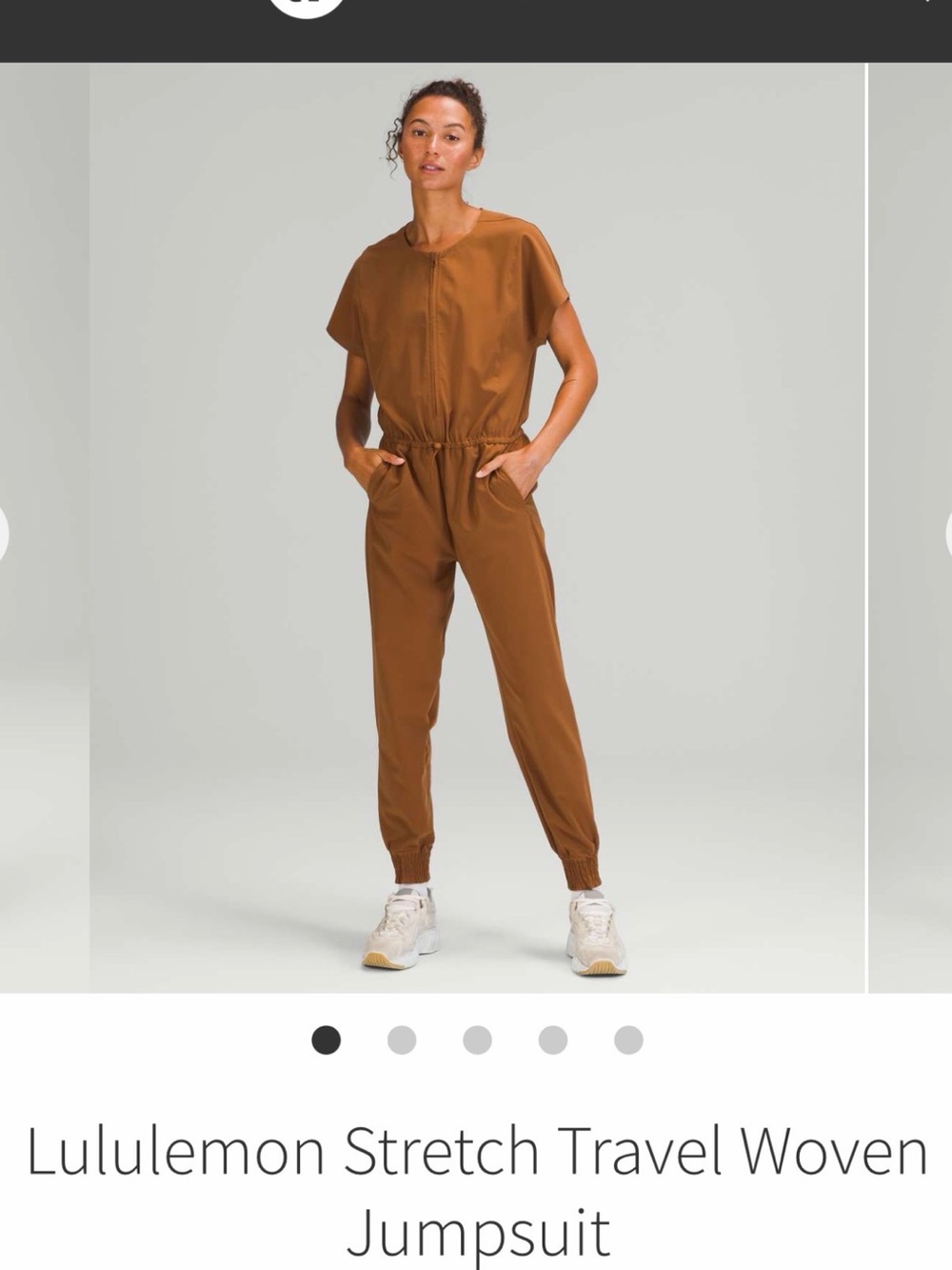 lululemon athletica Rust Brown Short-Sleeve Utility Jumpsuit